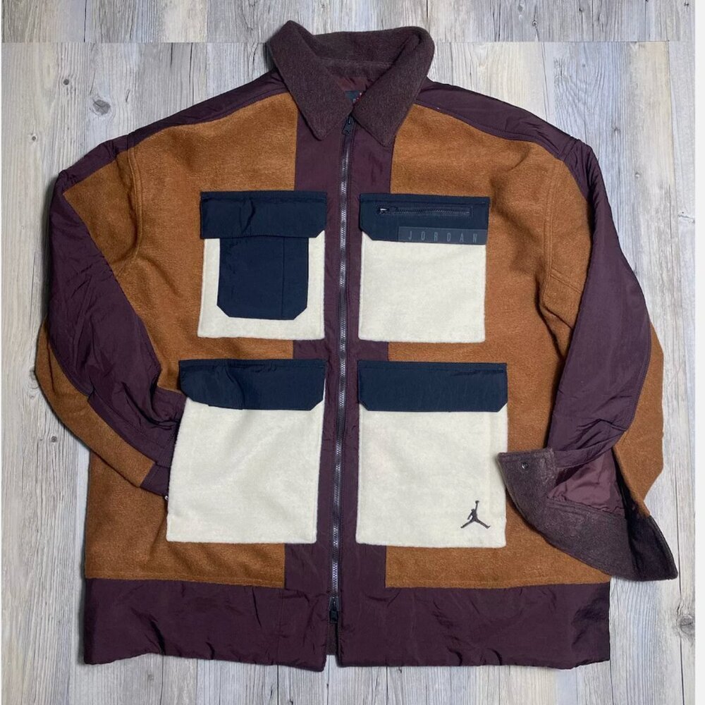 Nike Jordan Cozy Jacket Brown Color Block Women’s Large